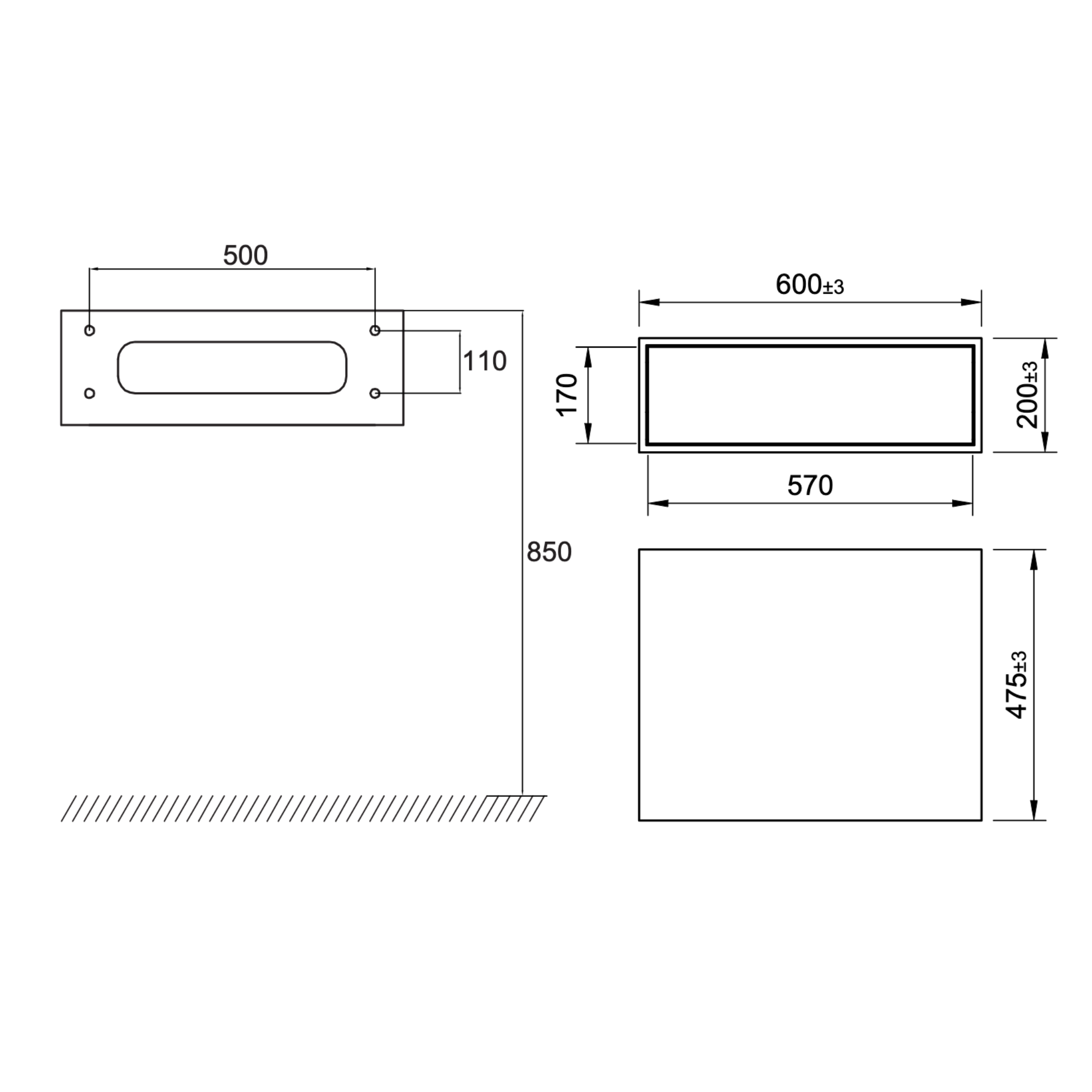 Scandtap S600 badmøbel i Solid Surface
