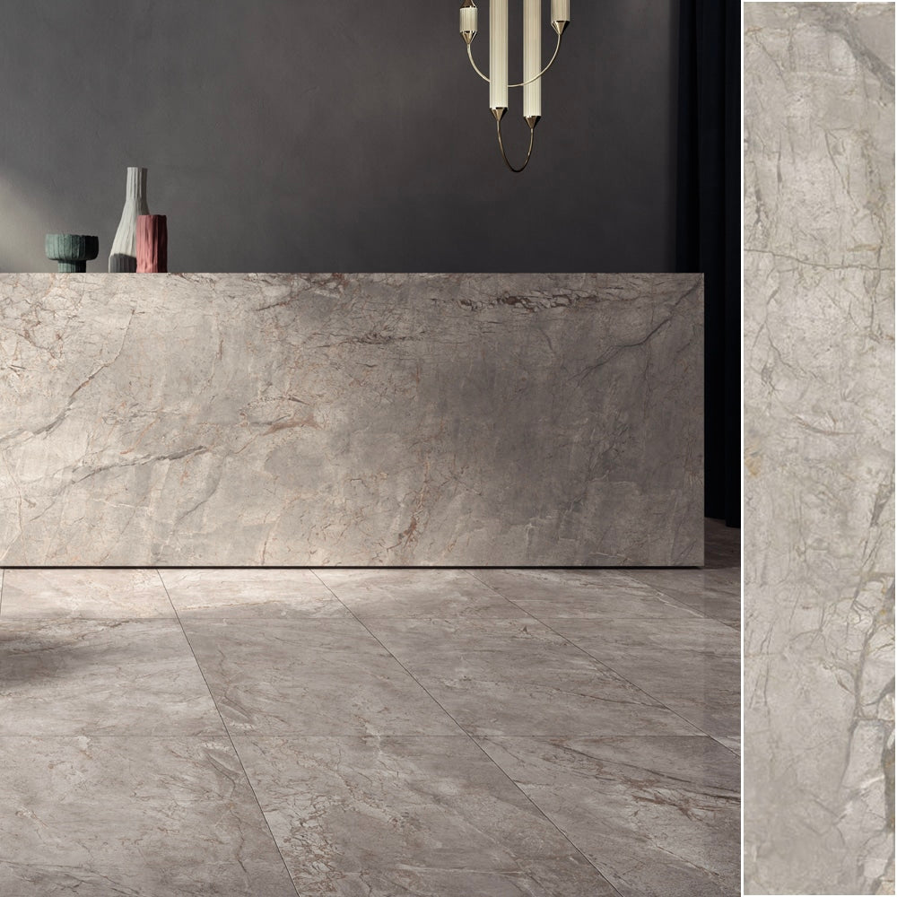 LUX flisen i farven Silver Grey