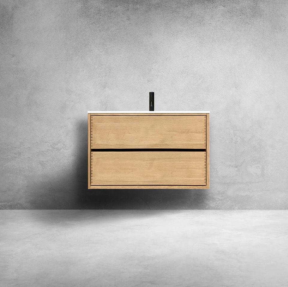 Snedker-natur-badmøbel-eg-100cm-dybde-40cm