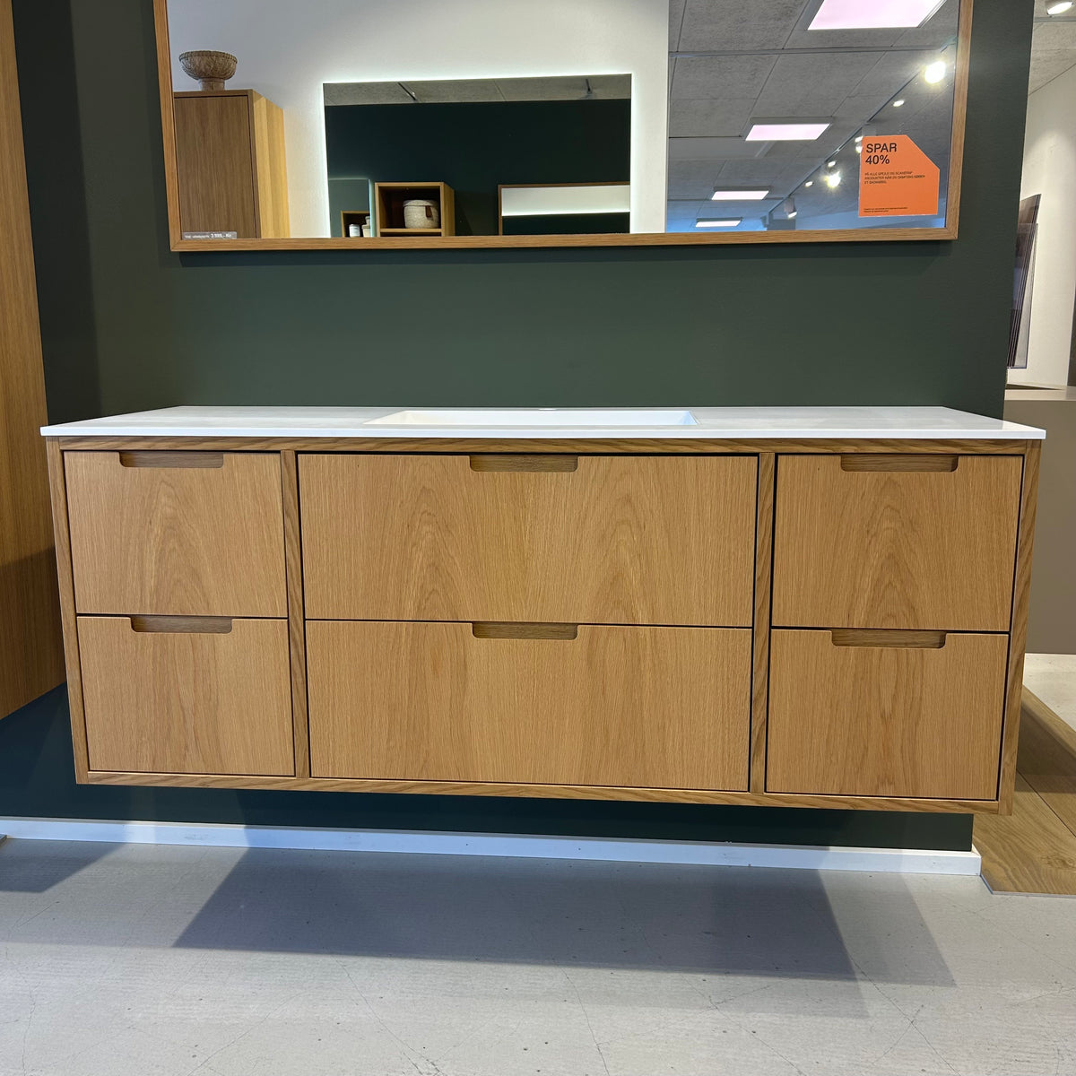 OUTLET - ALMA 3915 Snedker Badmøbel - 140 x 50 cm - Udstillingsmodel