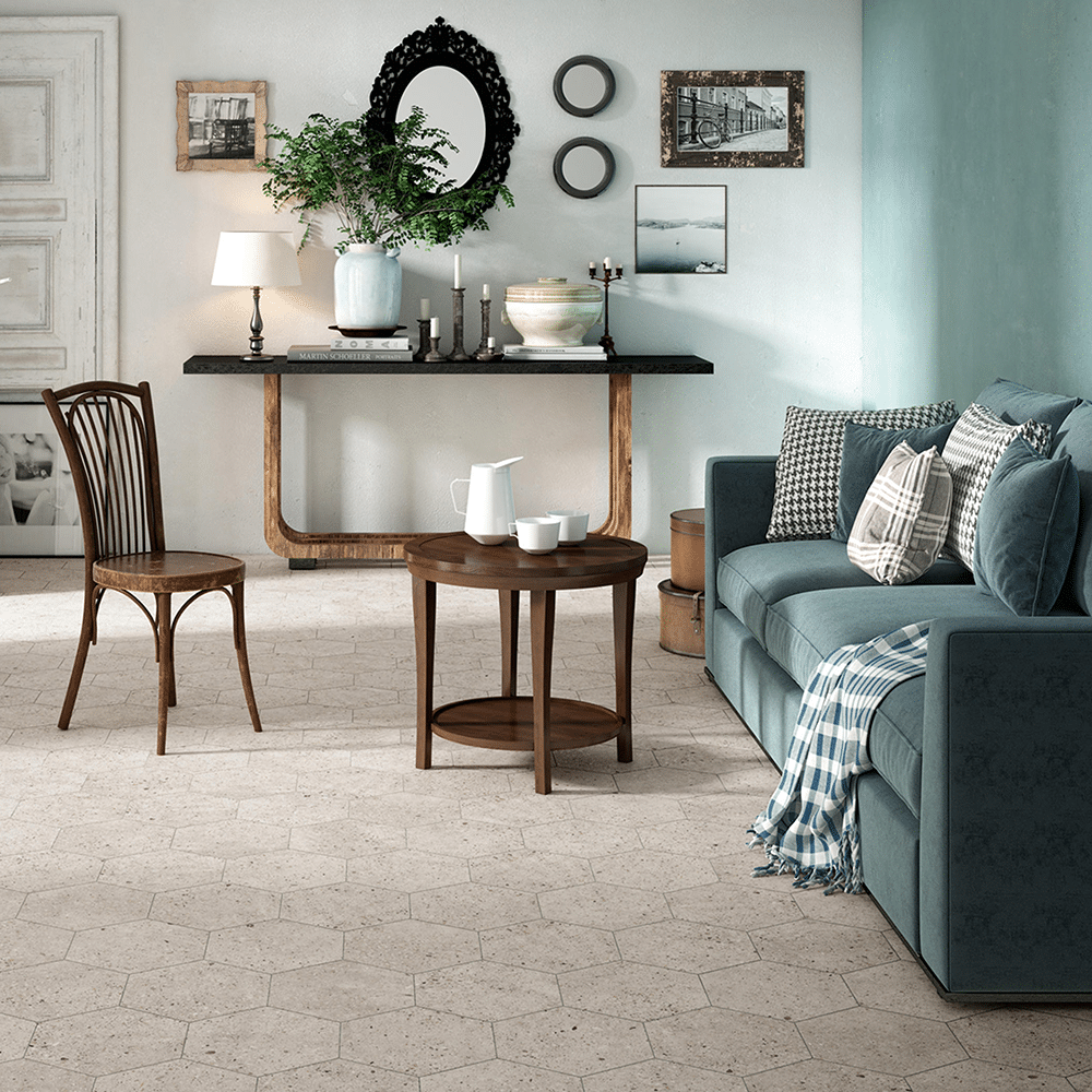 Floor flisen i farven Ivory