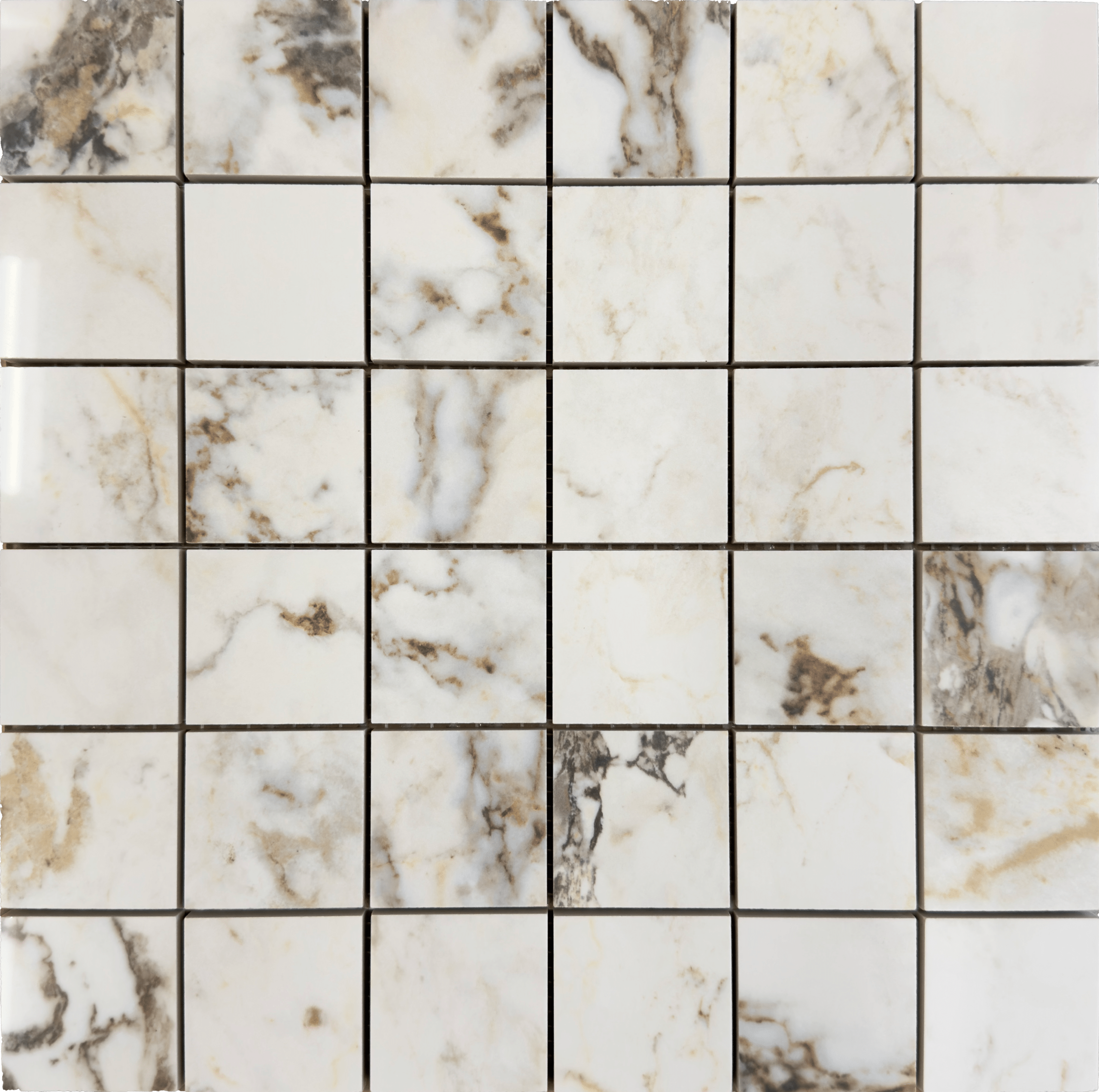 lux tortona mosaik i hvid marmorlook