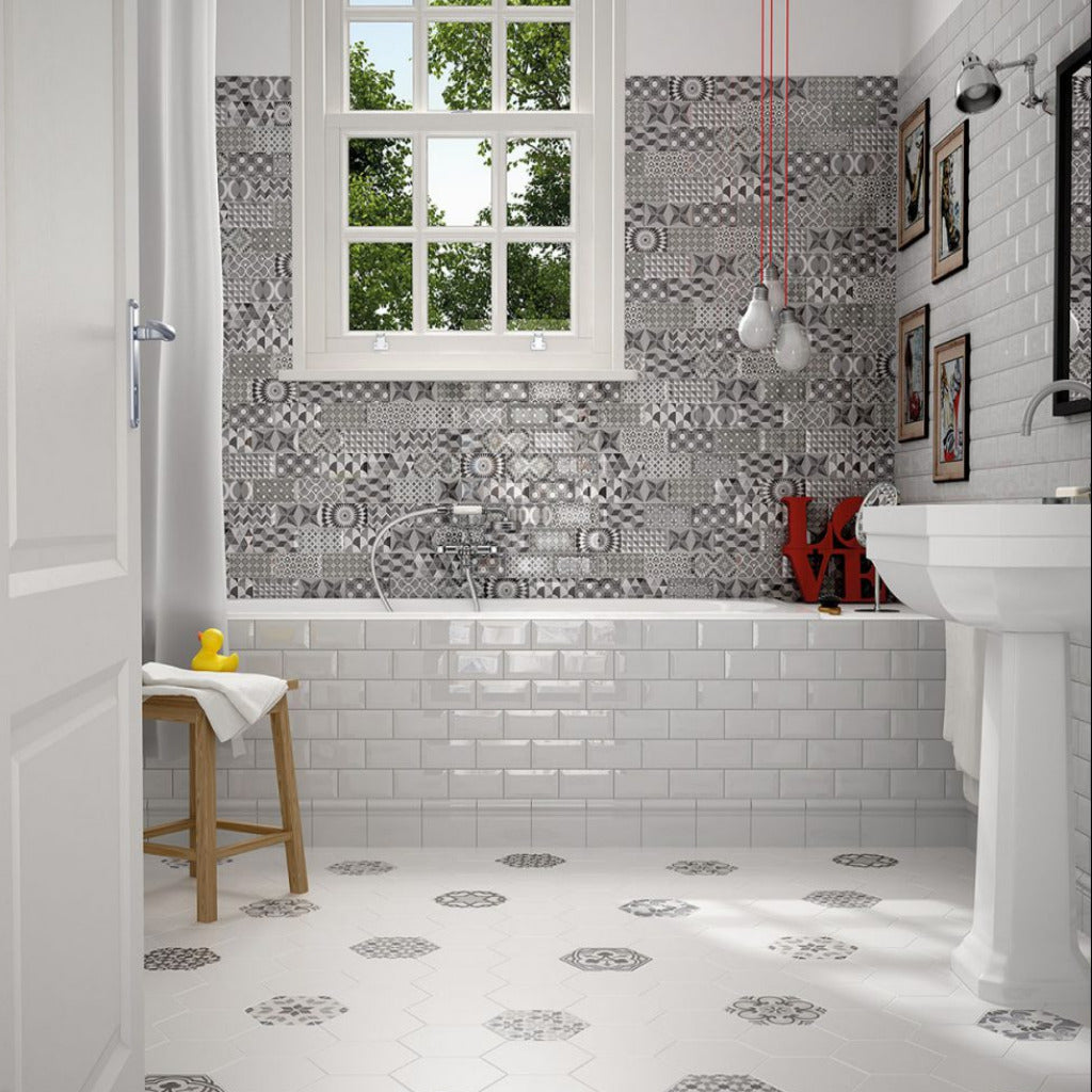 Metro Patchwork - Sort/Hvid