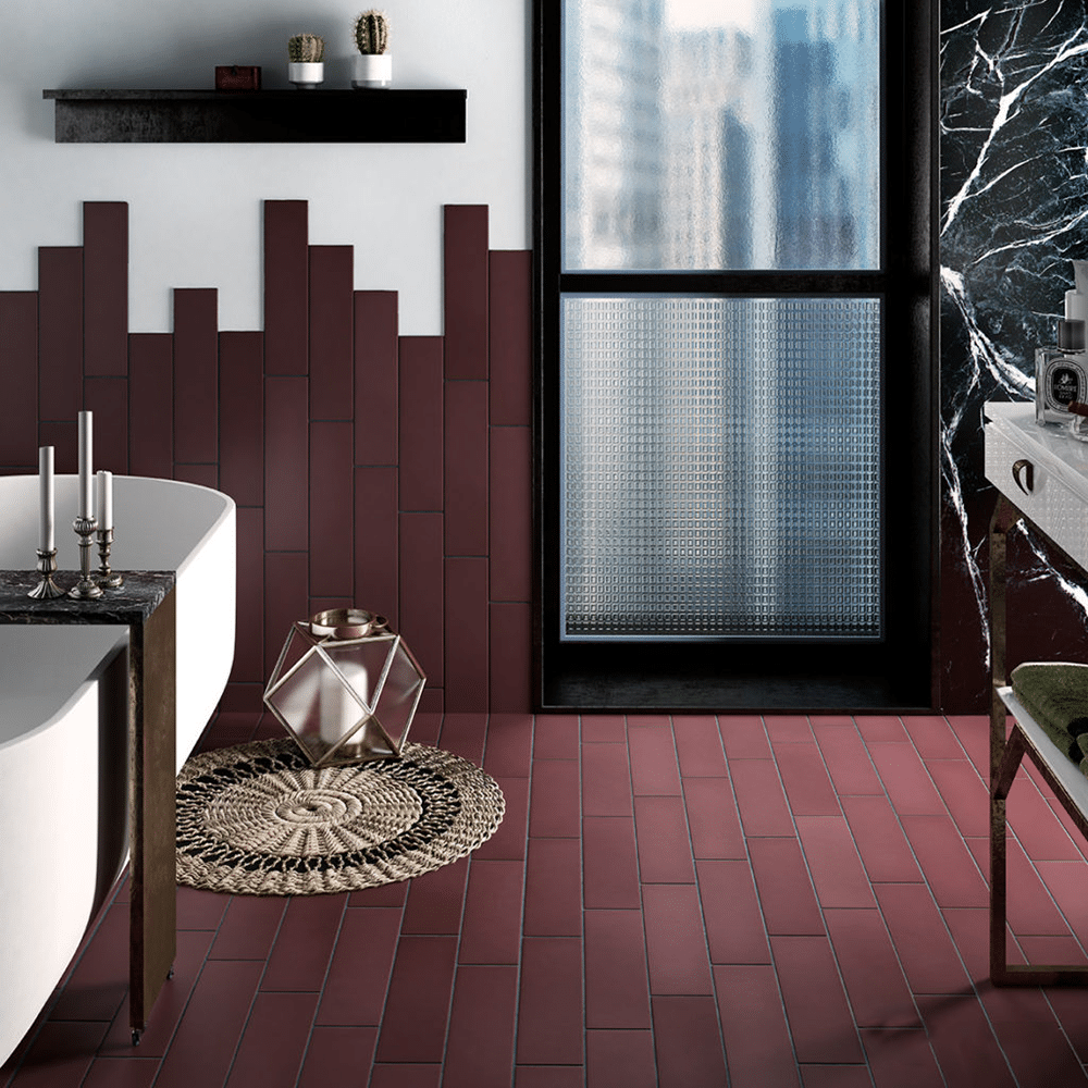 Boli flisen i farven Oxblood