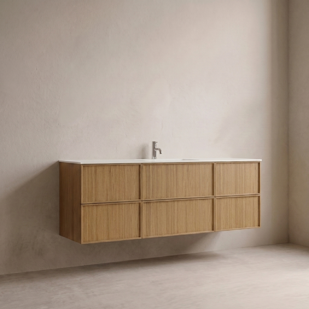 Shaker Badmøbel i Eg, 160 cm - Vask Center