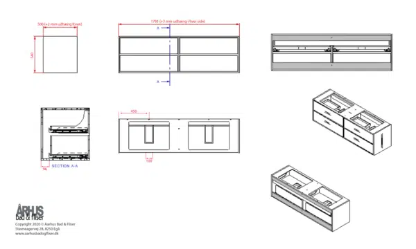 Stregtegning på snedker badmøbel 4941