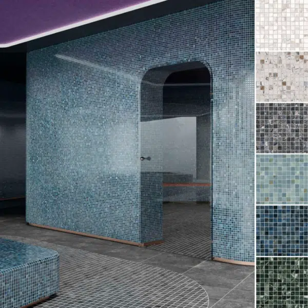 Marble mosaikken i farven Labradorit Blue