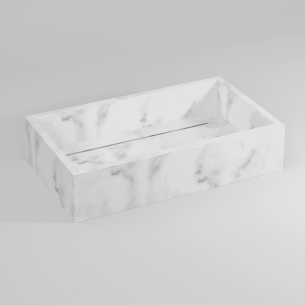 Slide marmorvask i farven Bianco de Carrara